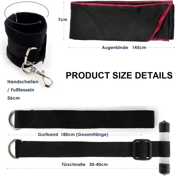 BDSM Over The Door Restraint System Handcuffs Ankle Cuffs Bondage Kit SexyPlay Couples