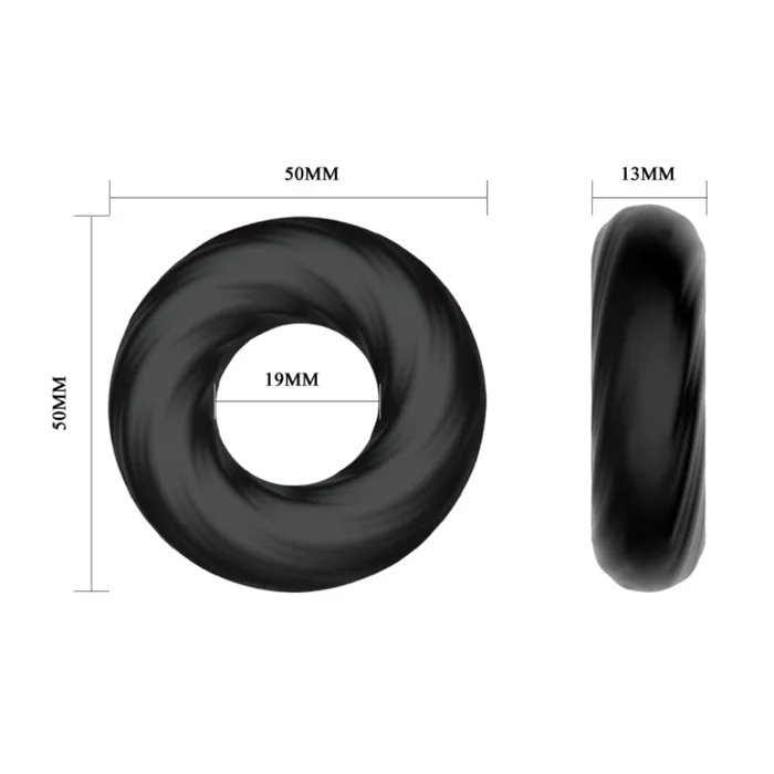 JCAP Male Sex Toys Crazy Bull Super Soft Silicone Cock Ring Black