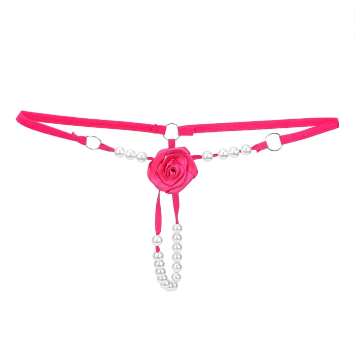 Sexy Womens Open Crotch Underwear Attractive Open Beading Flower GString Thong EVEs SECRETS Male Sex Toys