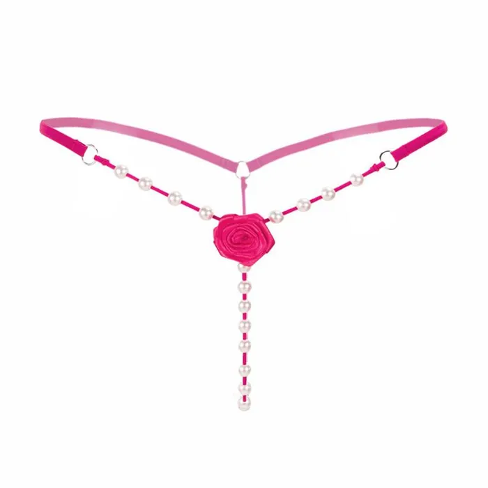 Sexy Womens Open Crotch Underwear Attractive Open Beading Flower GString Thong EVEs SECRETS Male Sex Toys