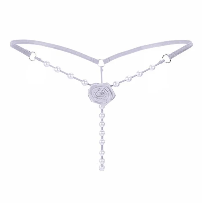 Sexy Womens Open Crotch Underwear Attractive Open Beading Flower GString Thong EVEs SECRETS Male Sex Toys