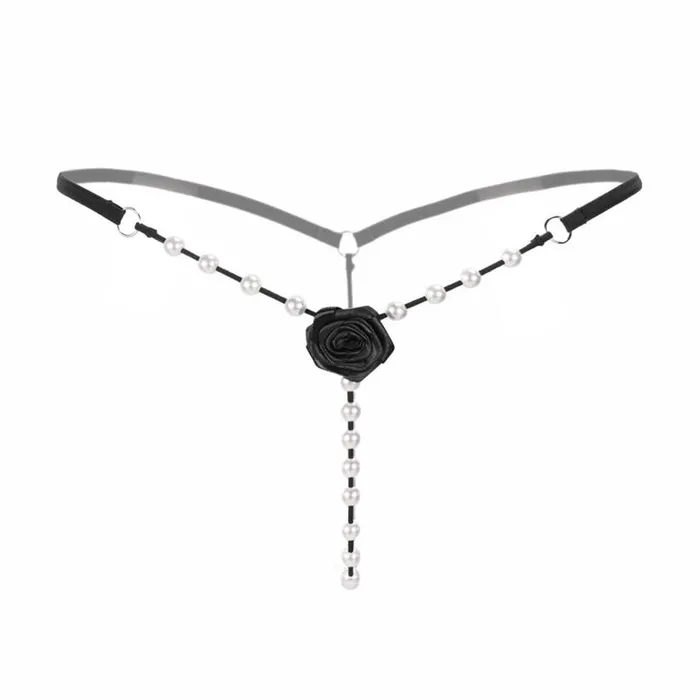 Sexy Womens Open Crotch Underwear Attractive Open Beading Flower GString Thong EVEs SECRETS Male Sex Toys