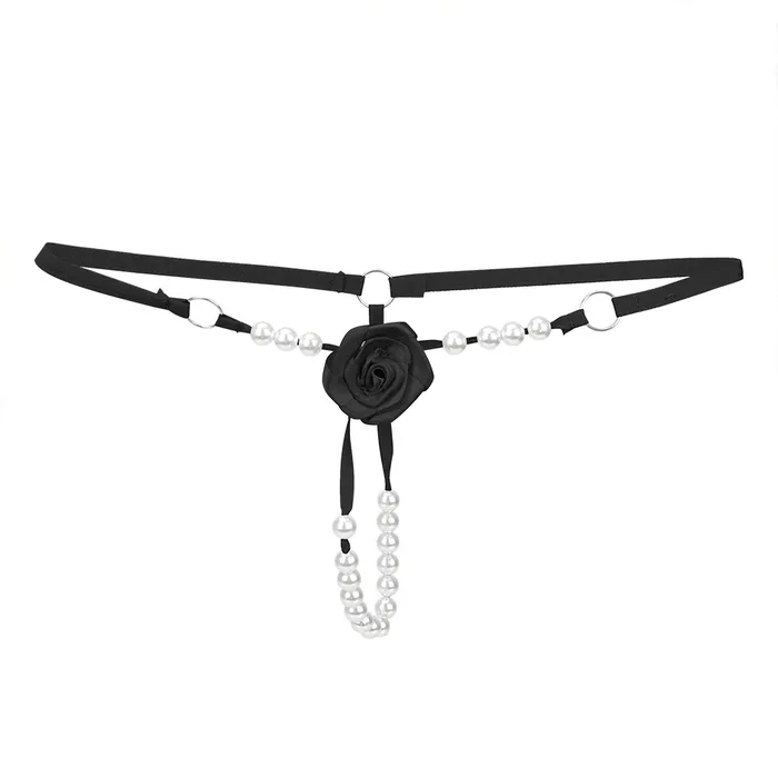 Sexy Womens Open Crotch Underwear Attractive Open Beading Flower GString Thong EVEs SECRETS Male Sex Toys