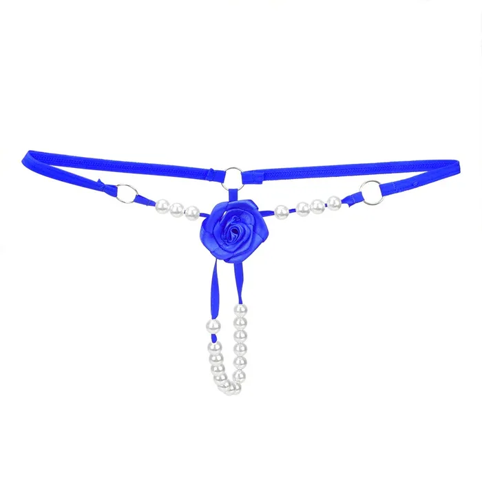 Sexy Womens Open Crotch Underwear Attractive Open Beading Flower GString Thong EVEs SECRETS Male Sex Toys