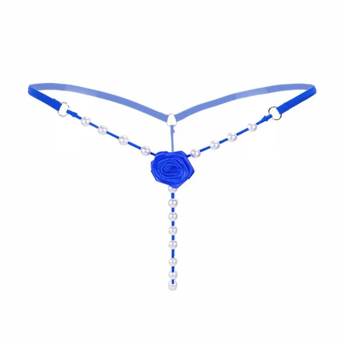 Sexy Womens Open Crotch Underwear Attractive Open Beading Flower GString Thong EVEs SECRETS Male Sex Toys