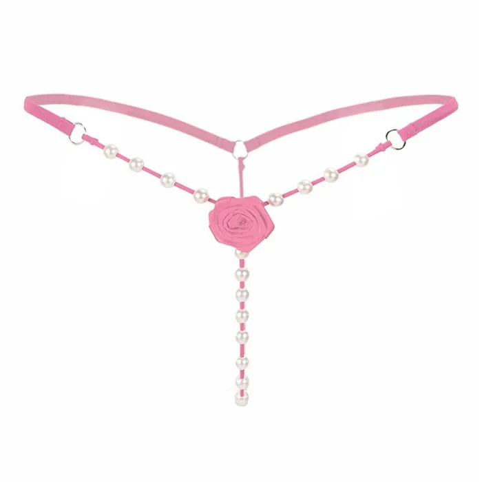 Sexy Womens Open Crotch Underwear Attractive Open Beading Flower GString Thong EVEs SECRETS Male Sex Toys