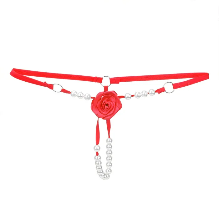 Sexy Womens Open Crotch Underwear Attractive Open Beading Flower GString Thong EVEs SECRETS Male Sex Toys