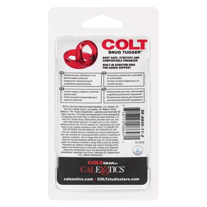 Male Sex Toys CalExotics Colt Snug Tugger Cock Ring Red
